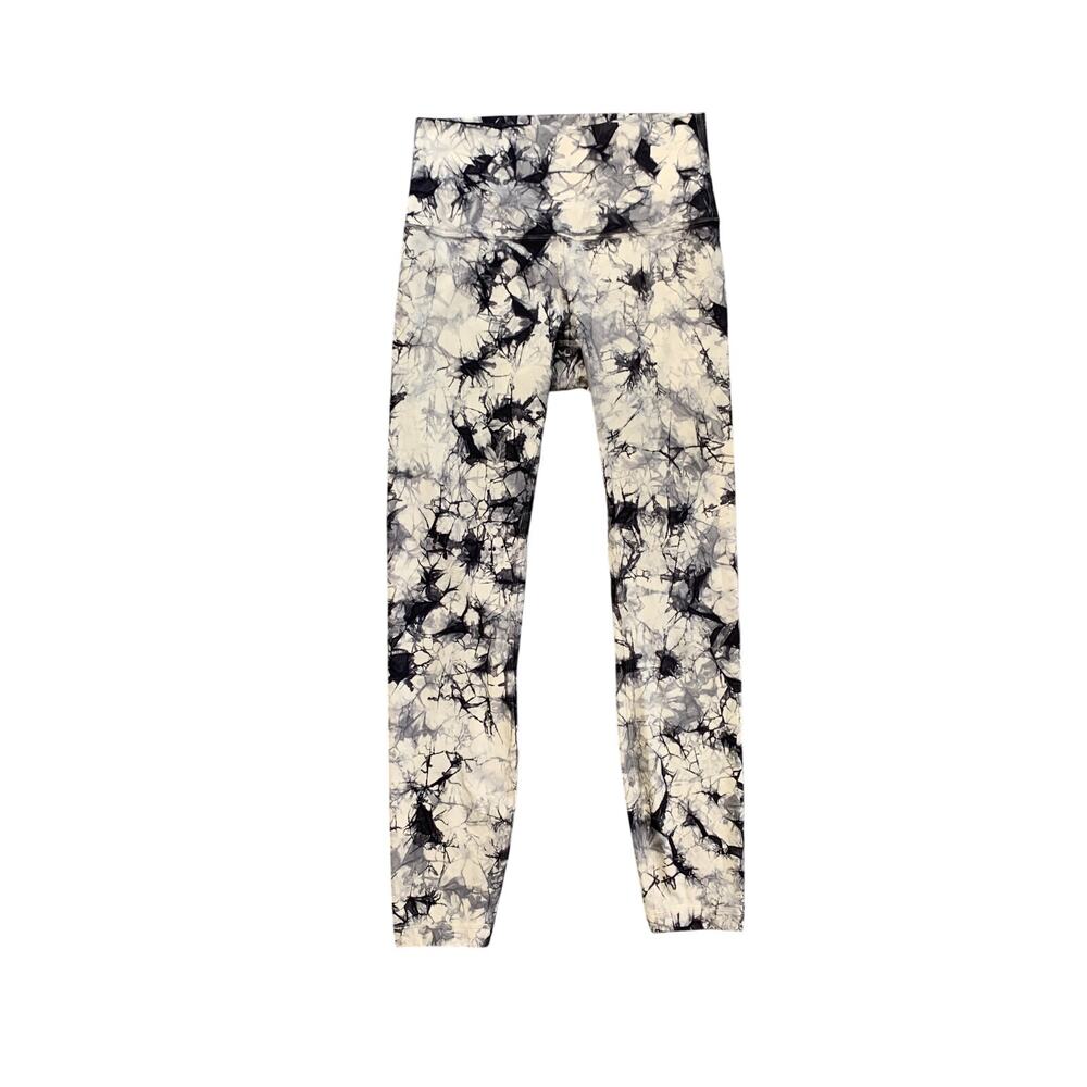 Lululemon Leggings Womens 4 White Grizzly Wunder Under High Rise Tie Dye 7/8